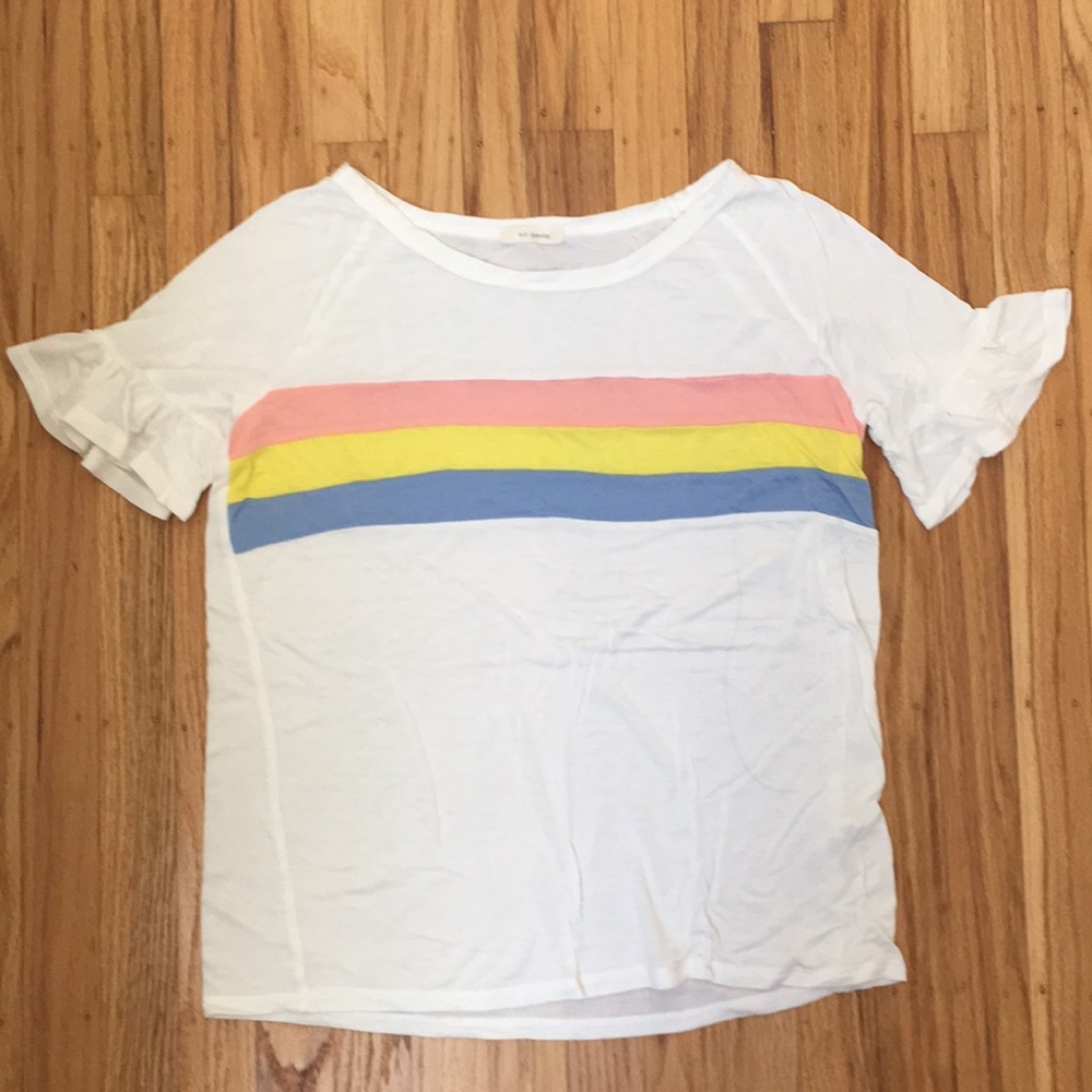 Colored Striped Ruffled Top